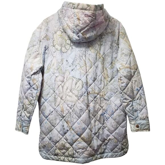 NIKKI JONES Montreal Floral Quilted Hooded Jacket Fully Lined Women's Size Small - Picture 12 of 16